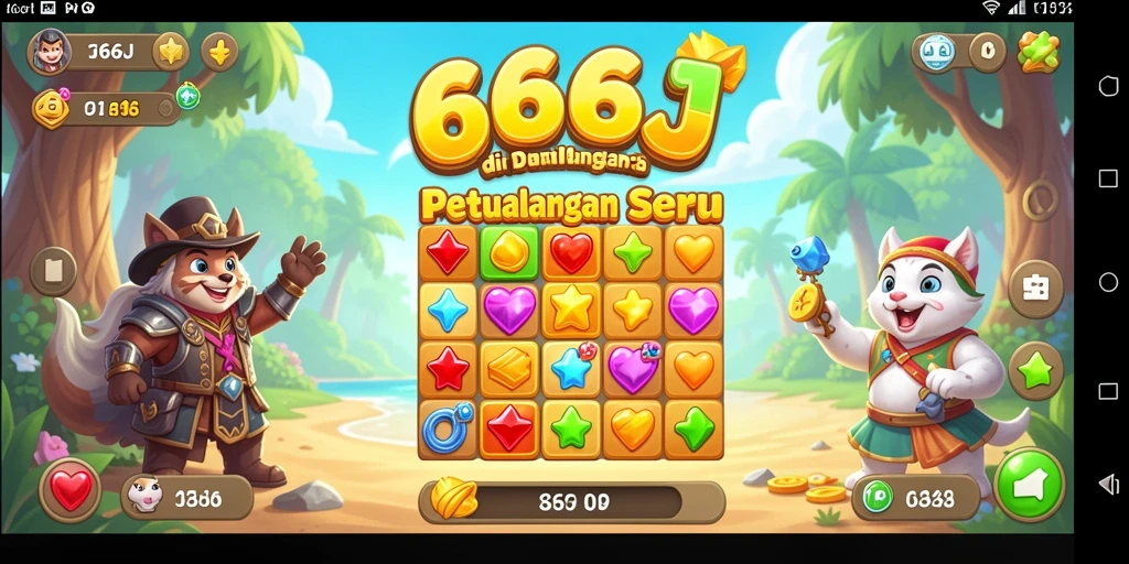 Tampilan gameplay seru dalam permainan Match-3 666J.