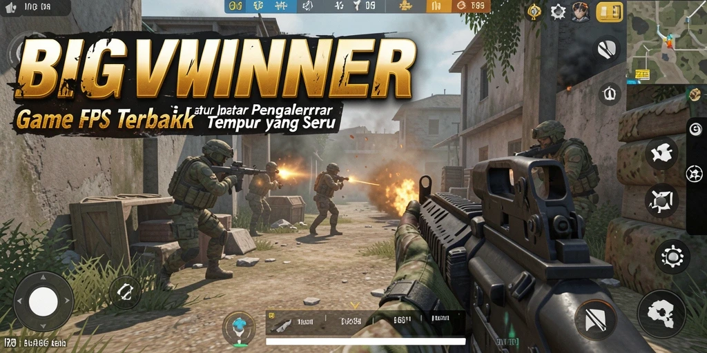 Tampilan gameplay BIGWINNER yang menegangkan di medan perang.