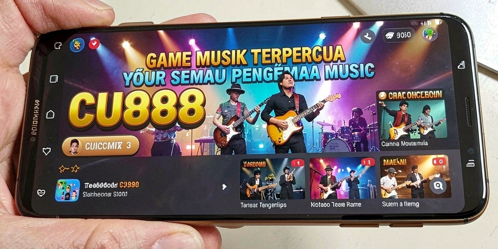 Tampilan gameplay CU888 menampilkan interaksi musik yang seru dan menarik.