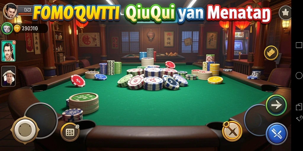 Screenshot FOMOTOTO menampilkan aksi seru gameplay QiuQiu.