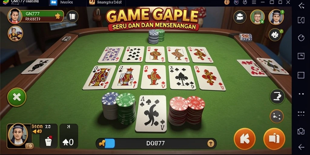 Screenshot menampilkan gameplay seru dalam permainan Gaple.