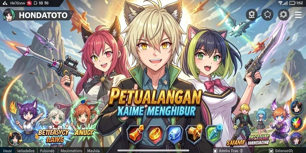 Tampilan permainan HONDATOTO yang penuh warna dan dinamis.