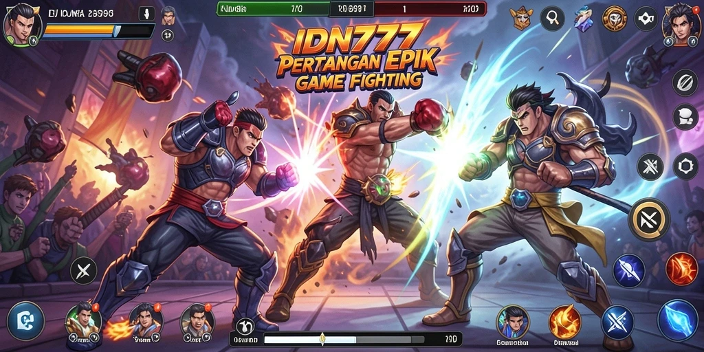 Tampilan aksi pertarungan yang seru dalam IDN777.
