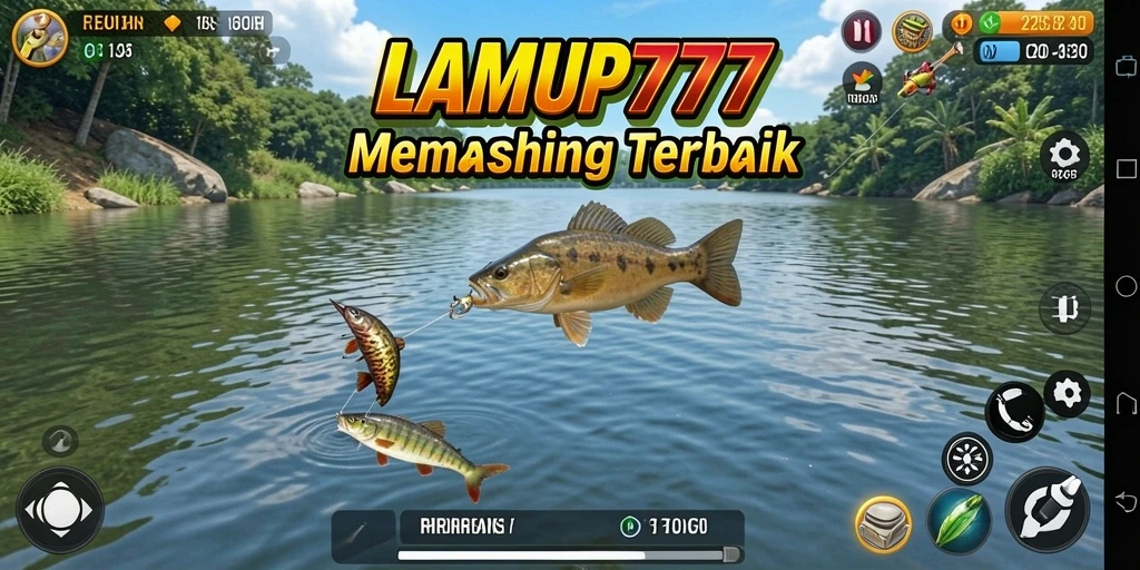 Screenshot utama LAMPU777 menampilkan gameplay memancing yang seru dan menarik.