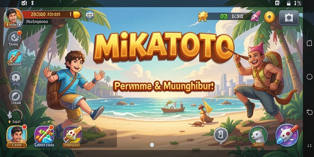 Tampilan gameplay seru dan penuh warna di MIKATOTO.
