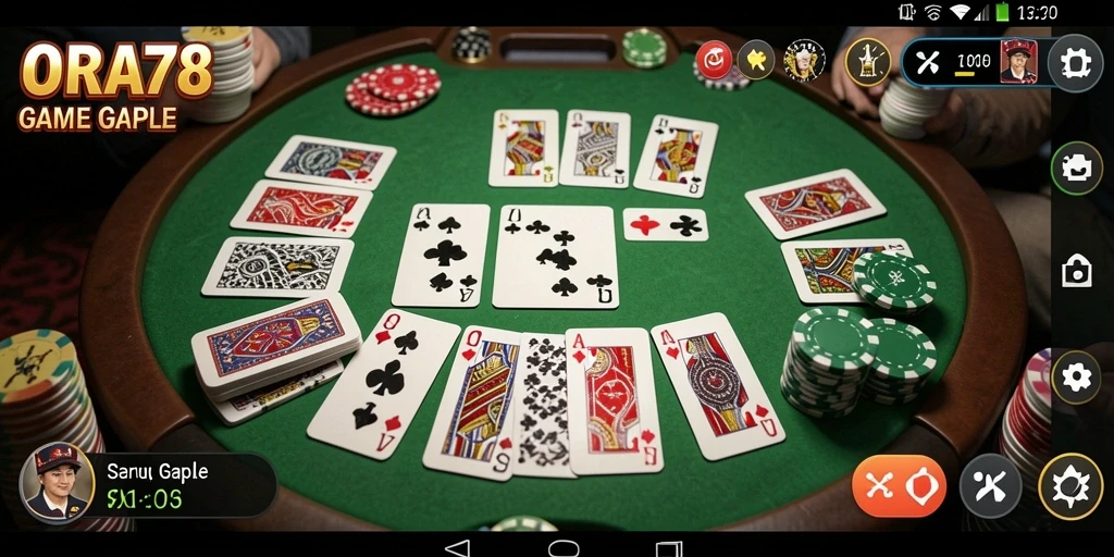 Screenshot gameplay ORA78 yang menampilkan serunya bermain Gaple.