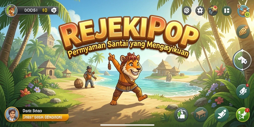 Tampilan gameplay REJEKIPOP yang menyenangkan dan penuh warna.