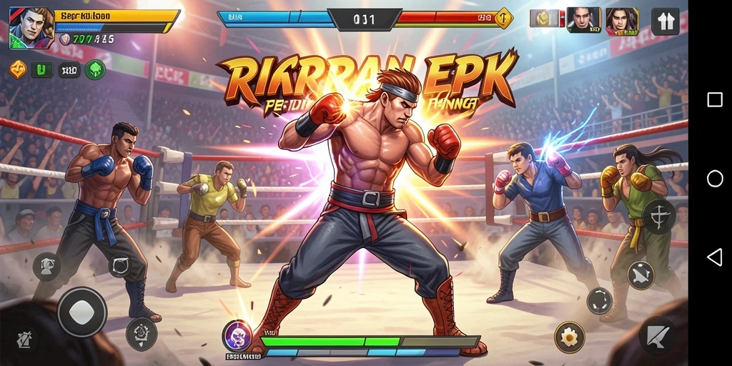 Screenshot gameplay RPRR menampilkan pertarungan dinamis dan karakter unik.